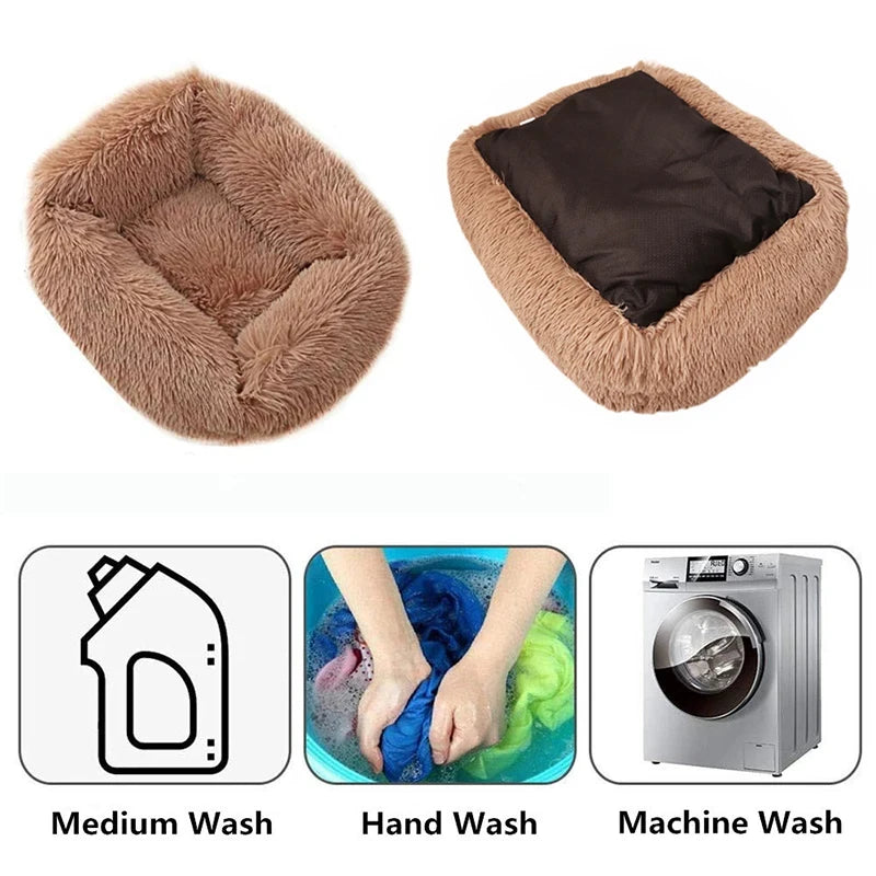 Rectangle Plush Dog Bed Winter Warm Mat Small Medium Big Pet Cat Dog Bed Kennel Puppy Sofacama Cat Cushion Pets Sofa Accessories